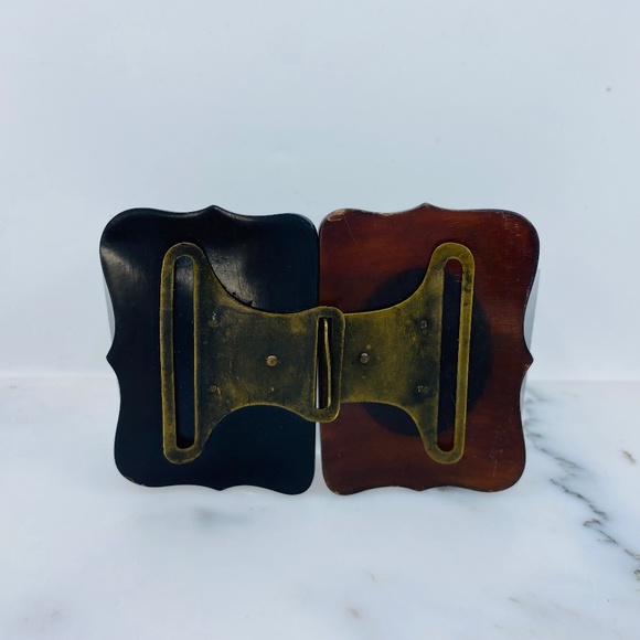 Vintage Carved Multicolor Bakelite 3 Dimensional Cameo Buckle.